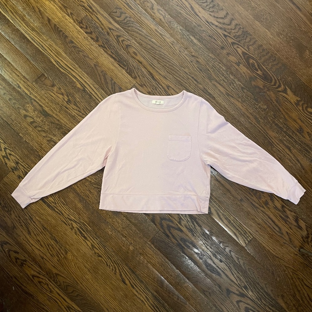 Madewell pink long sleeve crewneck shirt, XXS